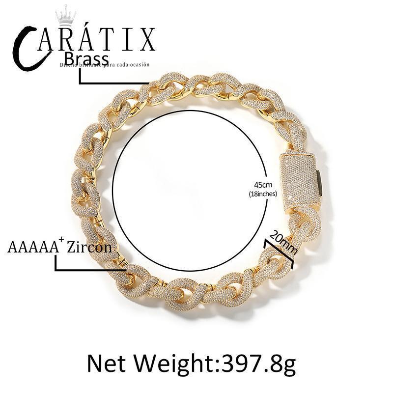 CARÁTIX 20mm Infinity Cuban Chain | 5A+ CZ Iced Out Hip Hop Necklace for Men - CaratixJewelry