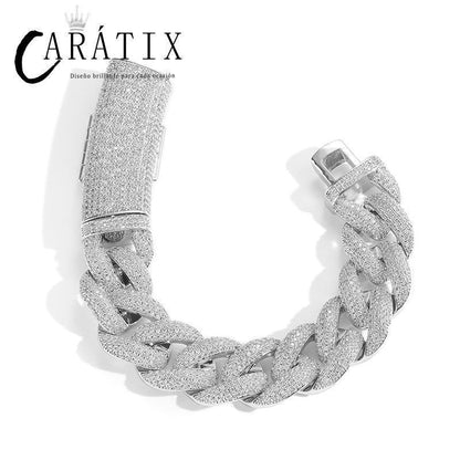 CARÁTIX 20mm Long Buckle Cuban Chain | 5A+ CZ Iced Out Hip Hop Necklace for Men - CaratixJewelry