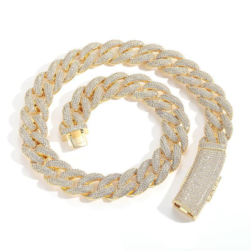 CARÁTIX 20mm Long Buckle Cuban Chain | 5A+ CZ Iced Out Hip Hop Necklace for Men - CaratixJewelry