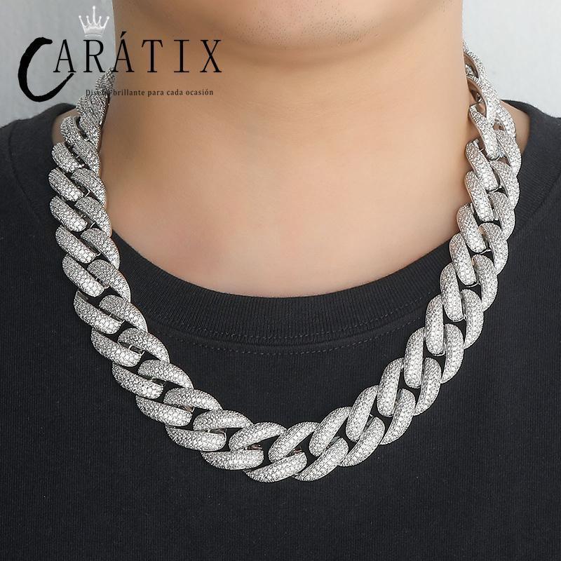 CARÁTIX 20mm Long Buckle Cuban Chain | 5A+ CZ Iced Out Hip Hop Necklace for Men - CaratixJewelry