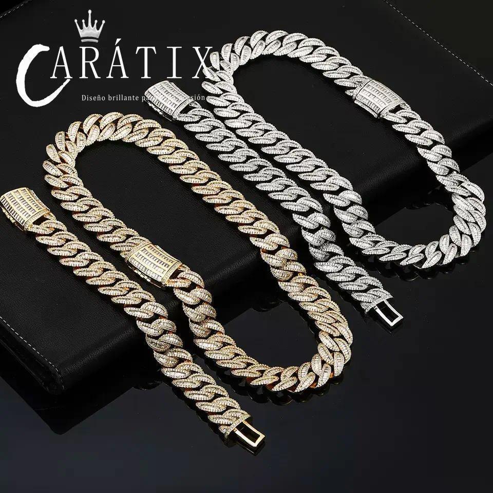CARÁTIX – 20mm Rectangle Miami Cuban Link Chain | Solid CZ Iced Out Choker Necklace for Men & Women - CaratixJewelry