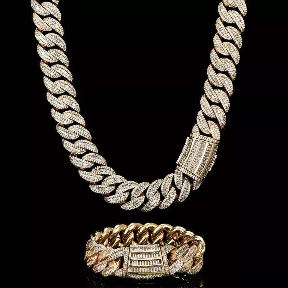 CARÁTIX – 20mm Rectangle Miami Cuban Link Chain | Solid CZ Iced Out Choker Necklace for Men & Women - CaratixJewelry