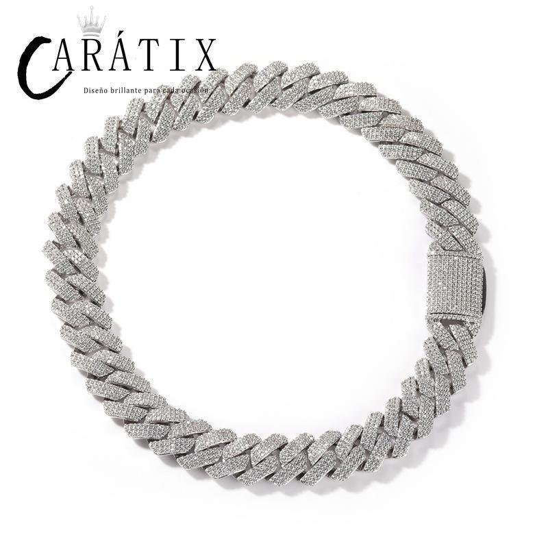 CARÁTIX 20mm Rhombus Cuban Chain | 3A+ CZ Iced Out Hip Hop Necklace for Men - CaratixJewelry