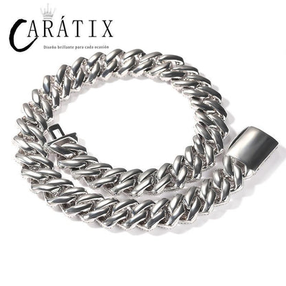 CARÁTIX 20mm Rhombus Cuban Chain | 3A+ CZ Iced Out Hip Hop Necklace for Men - CaratixJewelry
