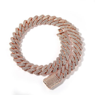CARÁTIX 20mm Rhombus Cuban Chain | 3A+ CZ Iced Out Hip Hop Necklace for Men - CaratixJewelry