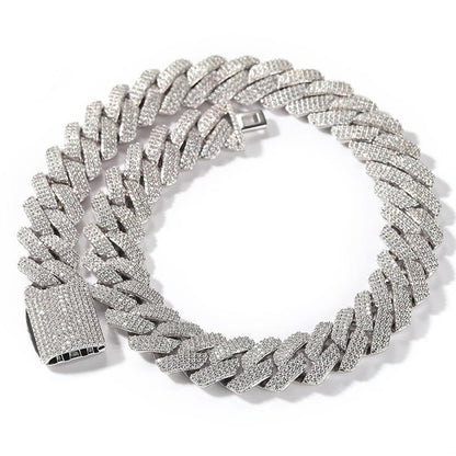 CARÁTIX 20mm Rhombus Cuban Chain | 3A+ CZ Iced Out Hip Hop Necklace for Men - CaratixJewelry