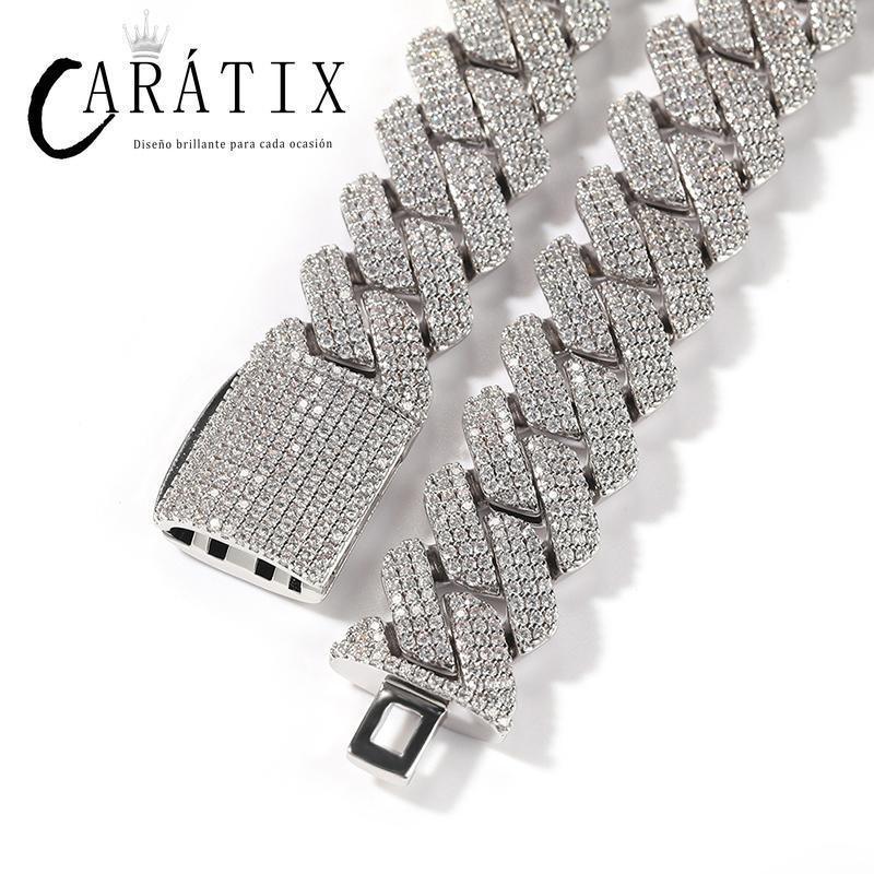 CARÁTIX 20mm Rhombus Cuban Chain | 3A+ CZ Iced Out Hip Hop Necklace for Men - CaratixJewelry