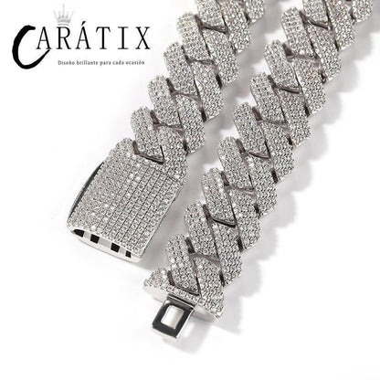 CARÁTIX 20mm Rhombus Cuban Chain | 3A+ CZ Iced Out Hip Hop Necklace for Men - CaratixJewelry