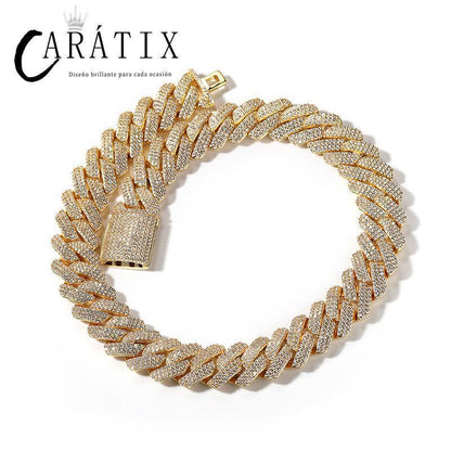 CARÁTIX 20mm Rhombus Cuban Chain | 3A+ CZ Iced Out Hip Hop Necklace for Men - CaratixJewelry