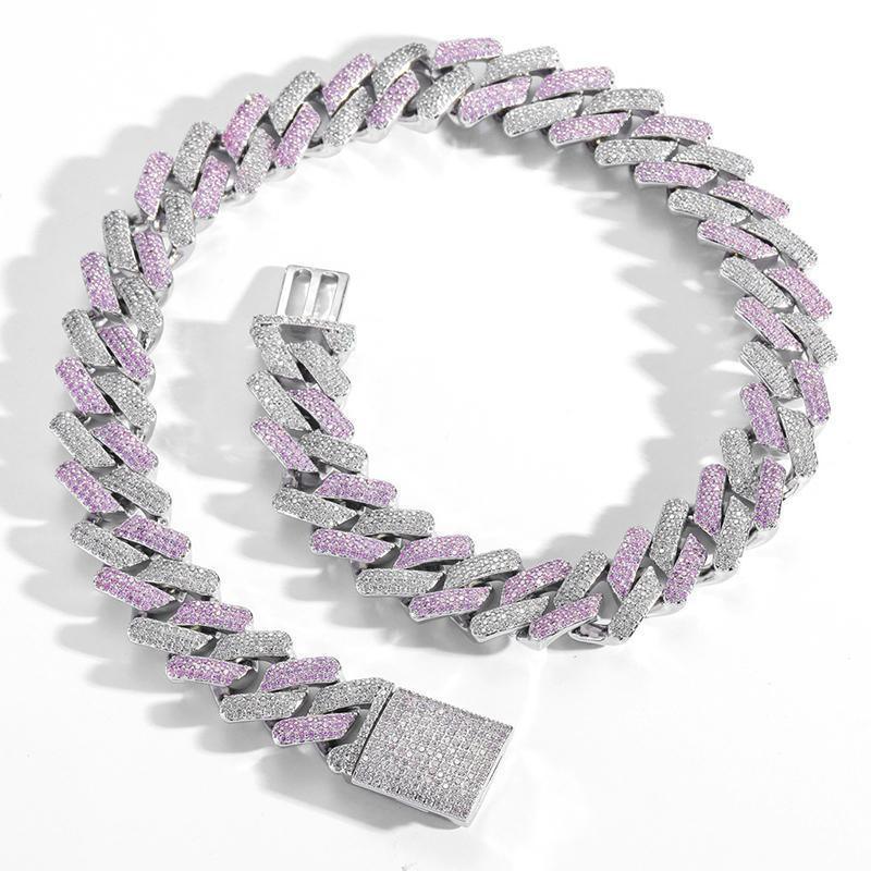 CARÁTIX 20mm Rhombus Cuban Chain Set | 3A+ CZ Iced Out Hip Hop Necklace & Bracelet for Men - CaratixJewelry