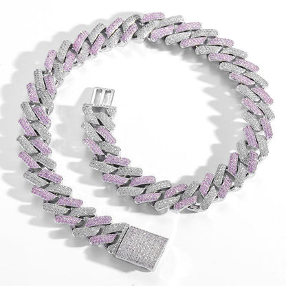 CARÁTIX 20mm Rhombus Cuban Chain Set | 3A+ CZ Iced Out Hip Hop Necklace & Bracelet for Men - CaratixJewelry