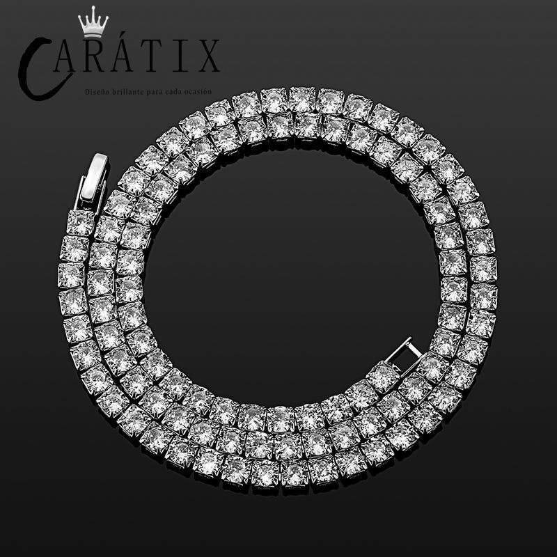 CARÁTIX 2.5–5mm Claw-Set CZ Iced Out Tennis Link Choker Necklace - CaratixJewelry