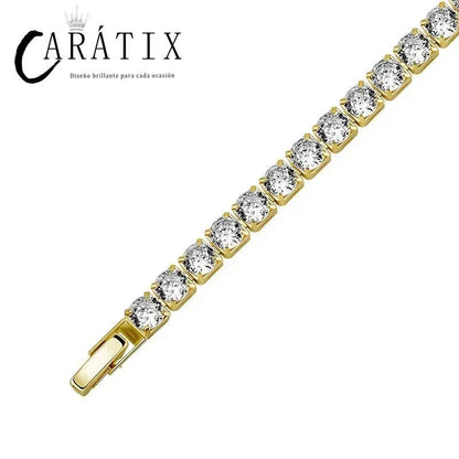 CARÁTIX 2.5–5mm Claw-Set CZ Iced Out Tennis Link Choker Necklace - CaratixJewelry