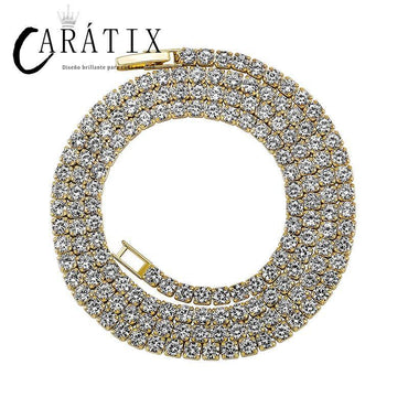 CARÁTIX 2.5–5mm Claw-Set CZ Iced Out Tennis Link Choker Necklace - CaratixJewelry