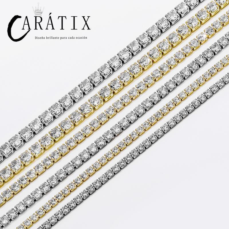 CARÁTIX 2.5–5mm Claw-Set CZ Iced Out Tennis Link Choker Necklace - CaratixJewelry