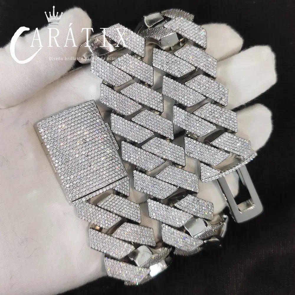 CARÁTIX 25MM 6-Row Cuban Chain Necklace – Thick CZ Prong Hip Hop Jewelry for Men & Women - CaratixJewelry
