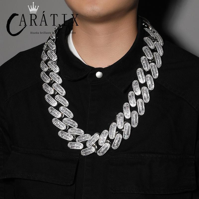 CARÁTIX 26mm Big Round Cuban Link Chain Necklace – Iced Out CZ Hip Hop Jewelry for Men & Women - CaratixJewelry
