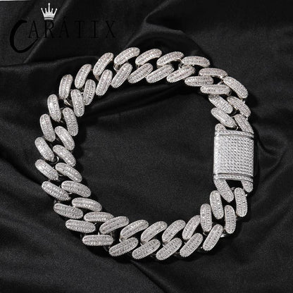 CARÁTIX 26mm Big Round Cuban Link Chain Necklace – Iced Out CZ Hip Hop Jewelry for Men & Women - CaratixJewelry