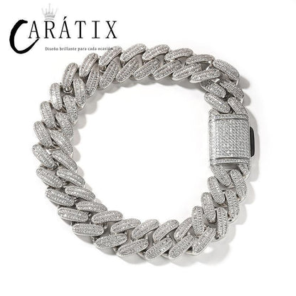 CARÁTIX 26mm Big Round Cuban Link Chain Necklace – Iced Out CZ Hip Hop Jewelry for Men & Women - CaratixJewelry