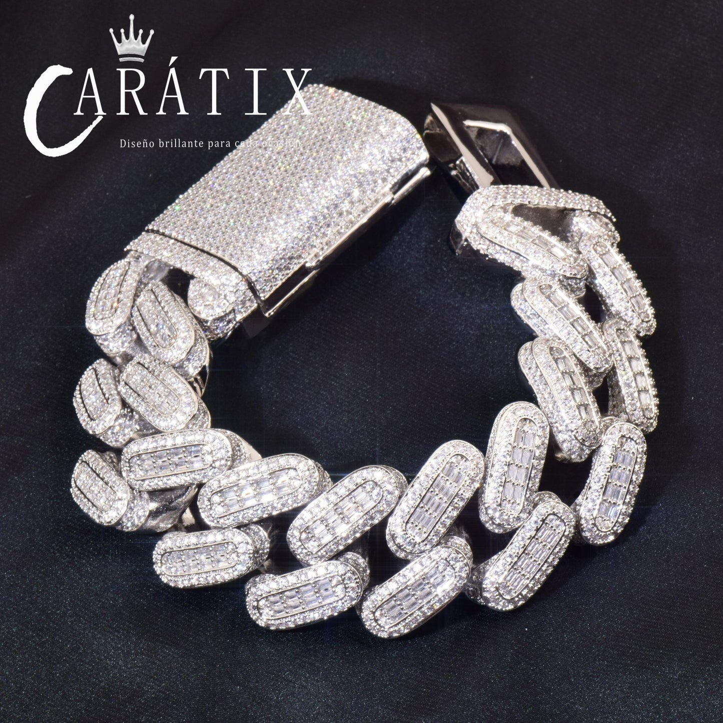 28mm T-Square Cuban Chain - CaratixJewelry