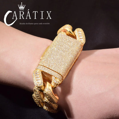 28mm T-Square Cuban Chain - CaratixJewelry