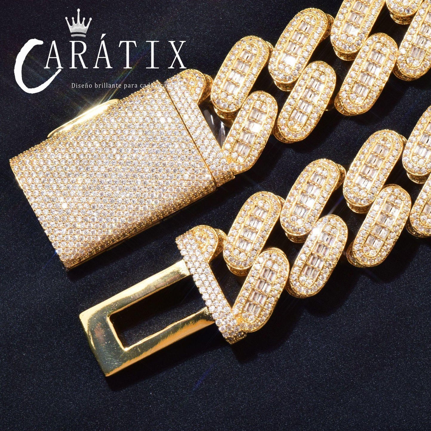 28mm T-Square Cuban Chain - CaratixJewelry