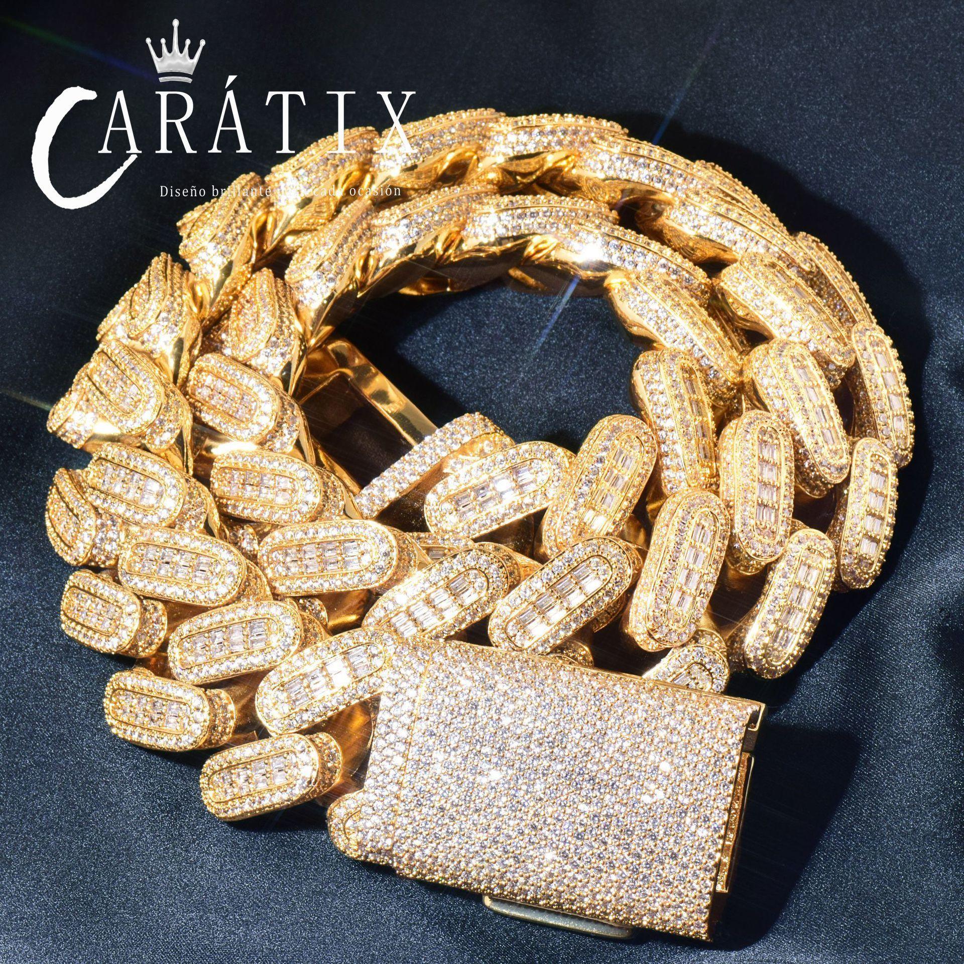 28mm T-Square Cuban Chain - CaratixJewelry