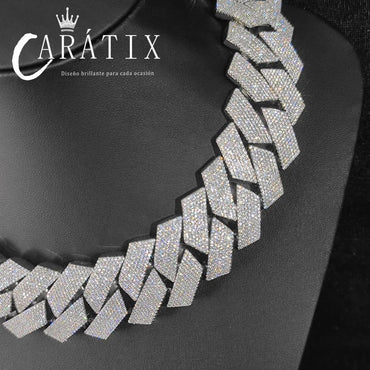 CARÁTIX – 30mm 7 - Row Iced Out Miami Cuban Link Chain Necklace | Prong CZ Bling Hip Hop Jewelry for Men - CaratixJewelry