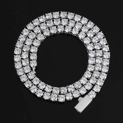 CARÁTIX 3–5mm 5A CZ Tennis Chain Necklace – Single Row Bling Cubic Zirconia Jewelry for Men & Women - CaratixJewelry