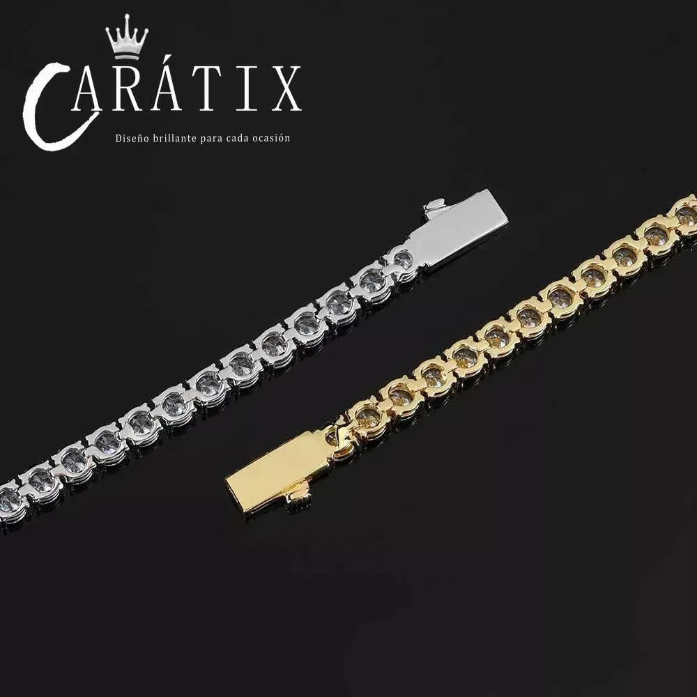 CARÁTIX 3–5mm 5A CZ Tennis Chain Necklace – Single Row Bling Cubic Zirconia Jewelry for Men & Women - CaratixJewelry