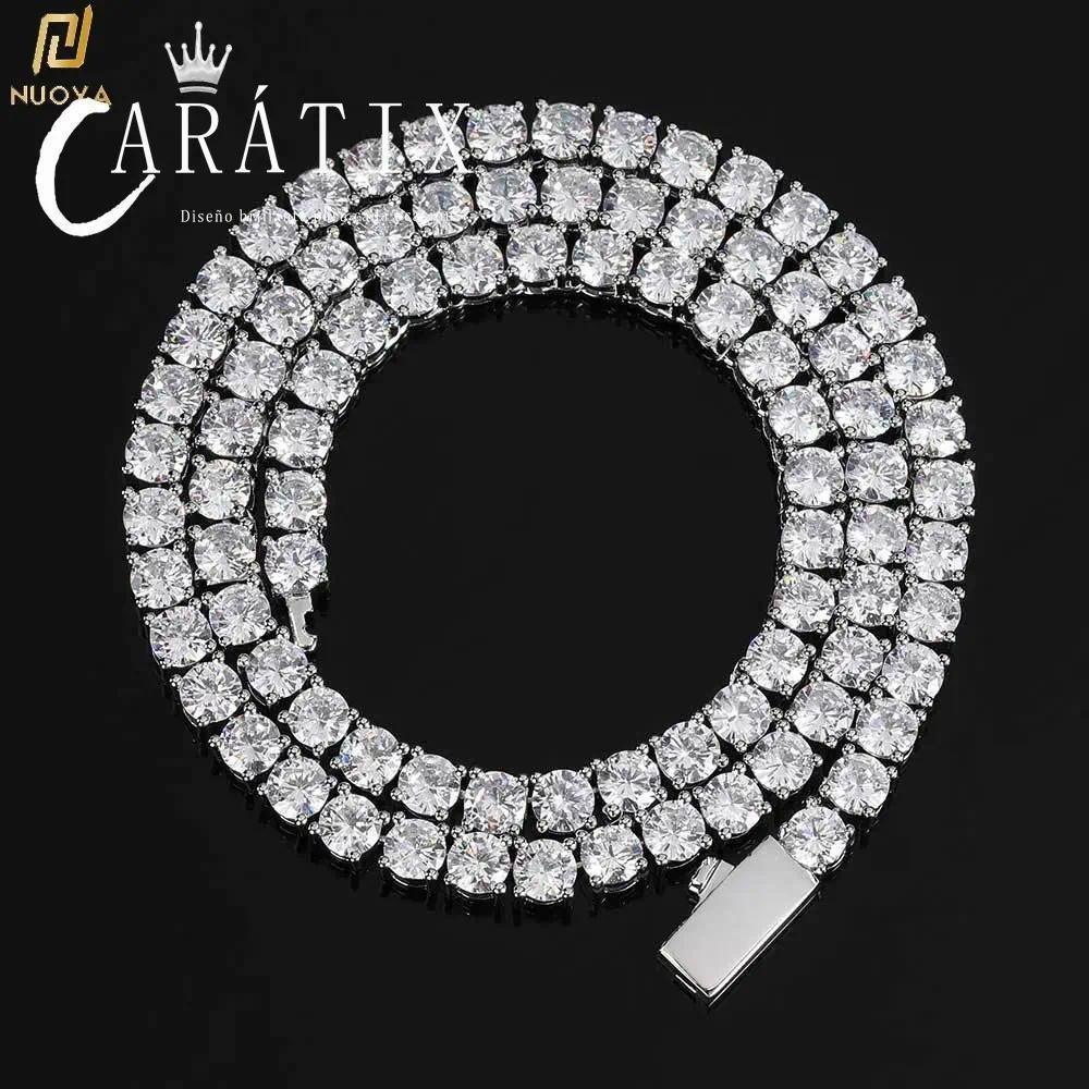 CARÁTIX 3–5mm 5A CZ Tennis Chain Necklace – Single Row Bling Cubic Zirconia Jewelry for Men & Women - CaratixJewelry
