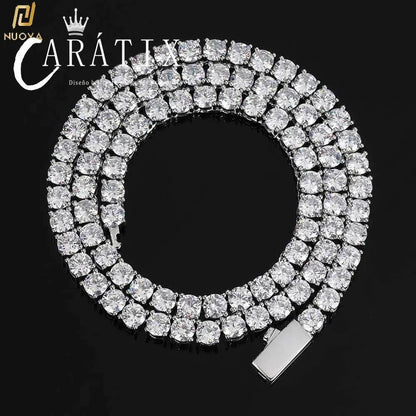 CARÁTIX 3–5mm 5A CZ Tennis Chain Necklace – Single Row Bling Cubic Zirconia Jewelry for Men & Women - CaratixJewelry