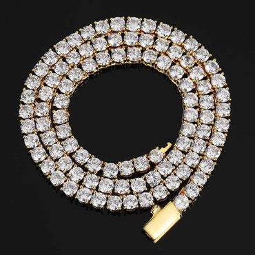 CARÁTIX 3–5mm 5A CZ Tennis Chain Necklace – Single Row Bling Cubic Zirconia Jewelry for Men & Women - CaratixJewelry