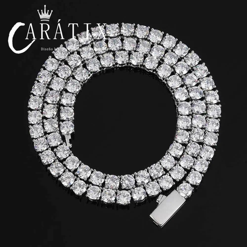 CARÁTIX 3–5mm 5A CZ Tennis Chain Necklace – Single Row Bling Cubic Zirconia Jewelry for Men & Women - CaratixJewelry