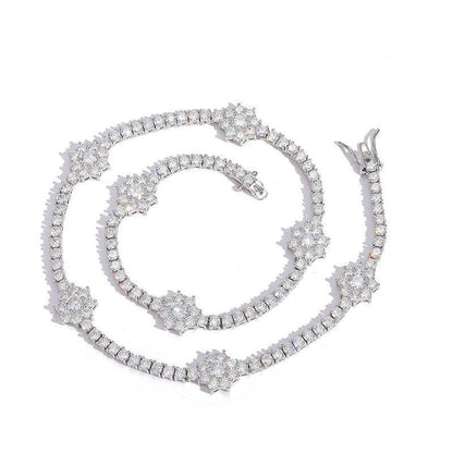 CARÁTIX 3mm Plum Flower Tennis Chain | Iced Out Hip Hop Choker Necklace for Women - CaratixJewelry