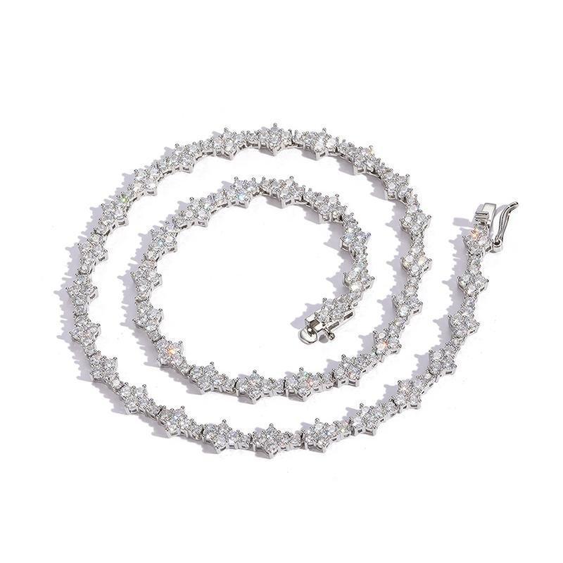 CARÁTIX 3mm Plum Flower Tennis Chain | Iced Out Hip Hop Choker Necklace for Women - CaratixJewelry
