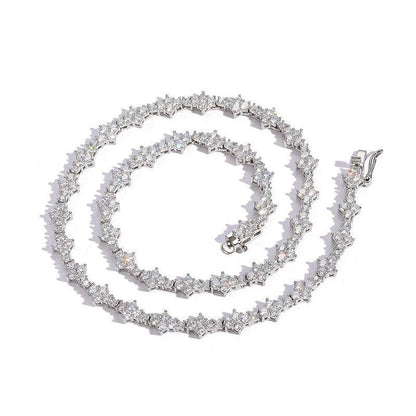CARÁTIX 3mm Plum Flower Tennis Chain | Iced Out Hip Hop Choker Necklace for Women - CaratixJewelry