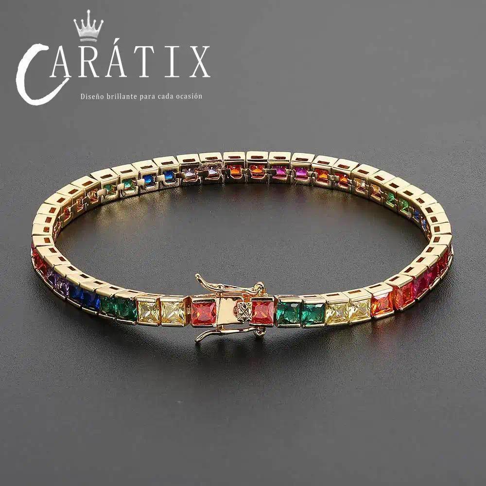 CARÁTIX 4mm Colorful Cubic Zirconia Tennis Chain Necklace – Gothic Cool Unisex Jewelry for Men & Women - CaratixJewelry