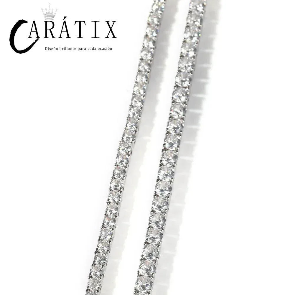 CARÁTIX 4mm CZ Iced Out Claw-Set Tennis Chain Choker Necklace - CaratixJewelry