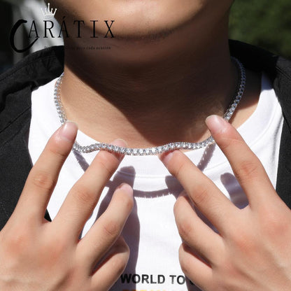 CARÁTIX 4mm CZ Iced Out Claw-Set Tennis Chain Choker Necklace - CaratixJewelry