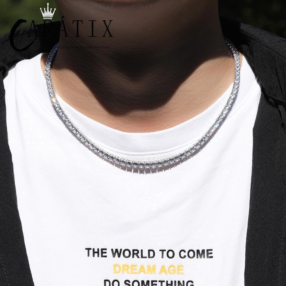 CARÁTIX 4mm CZ Iced Out Claw-Set Tennis Chain Choker Necklace - CaratixJewelry