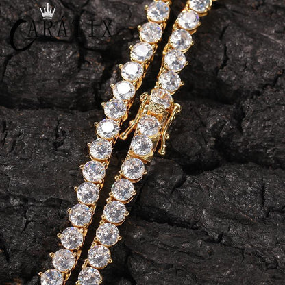 CARÁTIX 4mm Three-Claw CZ Iced Out Tennis Chain Choker Necklace - CaratixJewelry