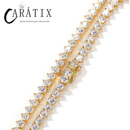 CARÁTIX 4mm Three-Claw CZ Iced Out Tennis Chain Choker Necklace - CaratixJewelry