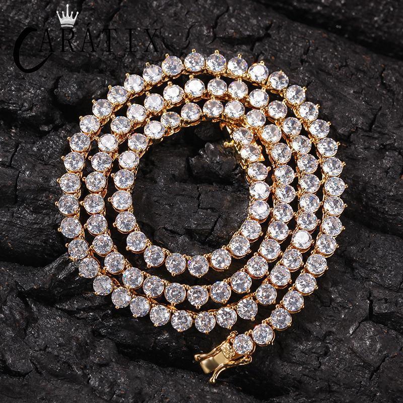 CARÁTIX 4mm Three-Claw CZ Iced Out Tennis Chain Choker Necklace - CaratixJewelry