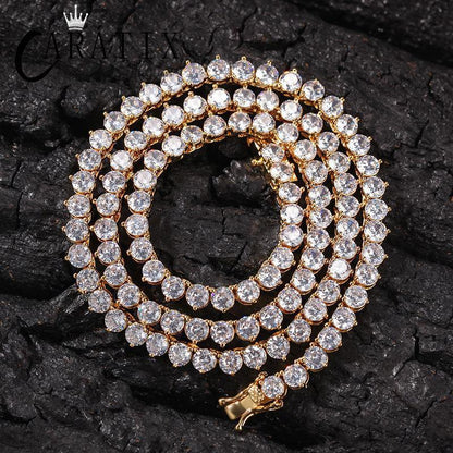 CARÁTIX 4mm Three-Claw CZ Iced Out Tennis Chain Choker Necklace - CaratixJewelry