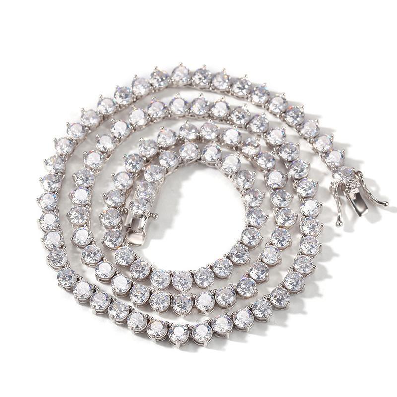CARÁTIX 4mm Three-Claw CZ Iced Out Tennis Chain Choker Necklace - CaratixJewelry