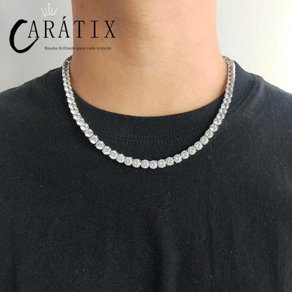 CARÁTIX 4mm Waterproof Stainless Steel Tennis Chain Necklace - CaratixJewelry