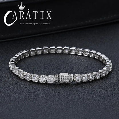 CARÁTIX 5mm AAAAA Zircon Tennis Bracelet – Gold/Silver Plated Women’s Jewelry with Flip Buckle - CaratixJewelry