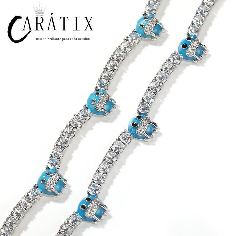 CARÁTIX 5mm CZ Tennis Chain Necklace – Iced Out 1-Row Hip Hop Bling Choker for Men & Women - CaratixJewelry