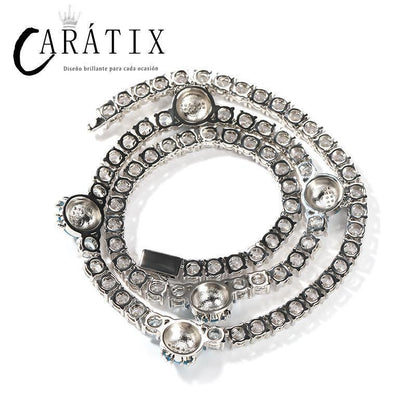 CARÁTIX 5mm CZ Tennis Chain Necklace – Iced Out 1-Row Hip Hop Bling Choker for Men & Women - CaratixJewelry